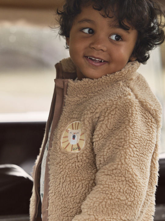 Kids Cotton Cardigan Warm Taupe