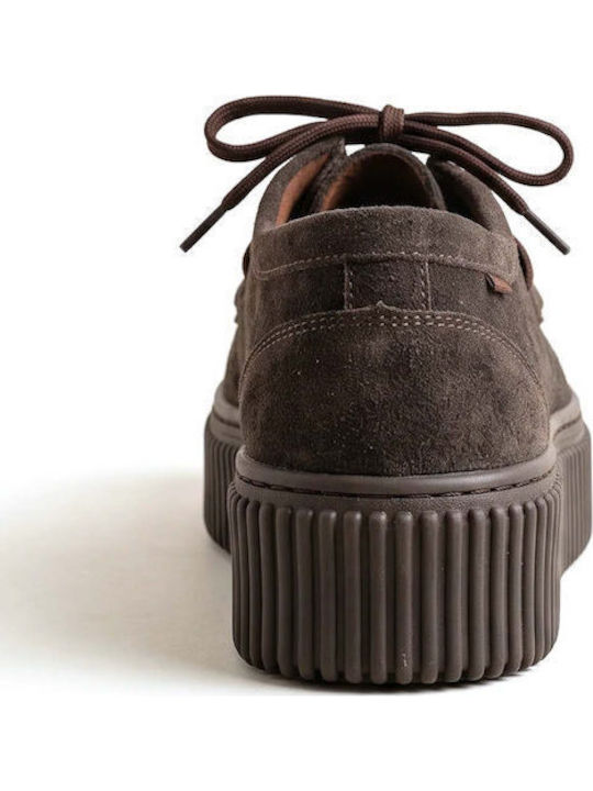 Damen-Oxfords aus Wildleder in brauner Farbe