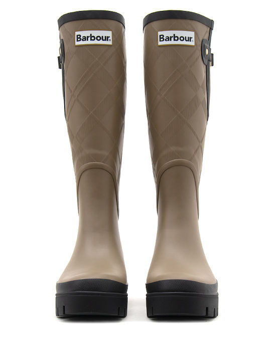 Barbour Leighton Tartan Wellingtons Women's Black Wellies