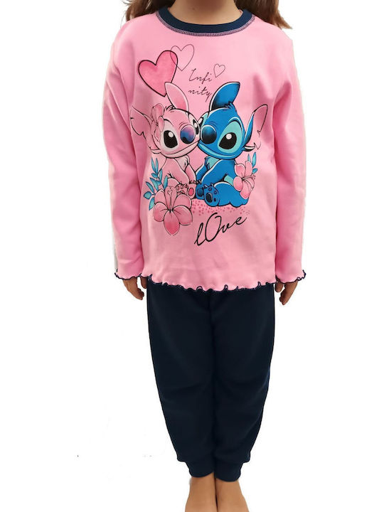 Tres Chic Winter-Kinderpyjama Rosa Stitch