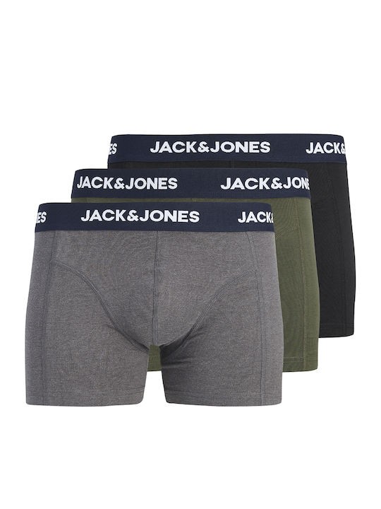 Jack & Jones Trunks Boxeri pentru bărbați Multicolori 3Pack