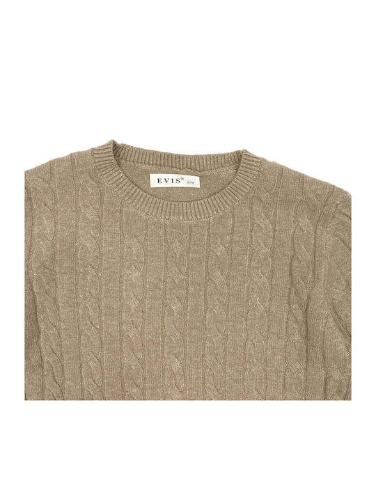 Short-Sleeve Camel Sweater