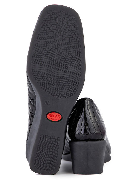 Damen Slip-Ons Schwarz E9604-08-Schwarz