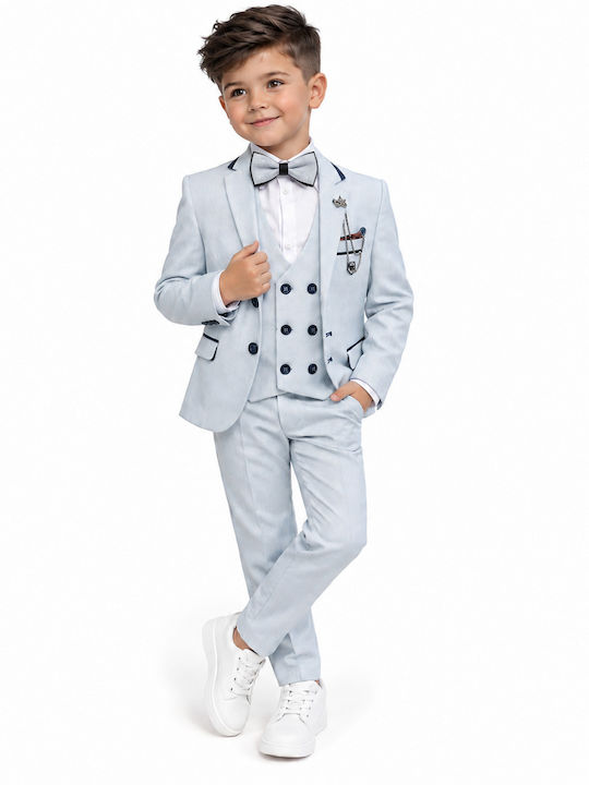 TakTakBaby Grey Baptism Suit for Boy 5 Pieces