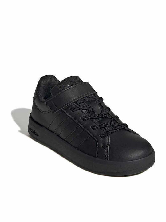 adidas Grand Court 3.0 Kids Sneakers with Hoop & Loop Closure Black