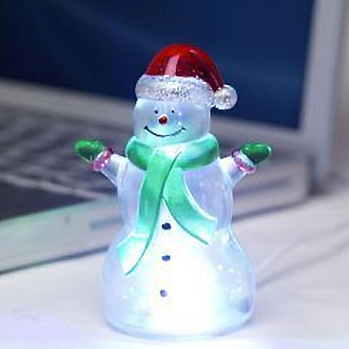 Bakaji Beleuchtete Weihnachtsfigur Schneemann, Länge 5 cm
