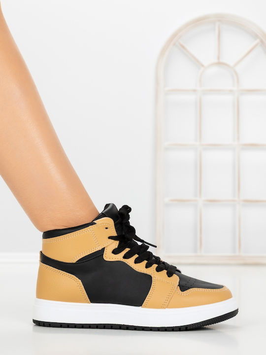 Sneakers Flatforms pentru Femei Galben-Negru