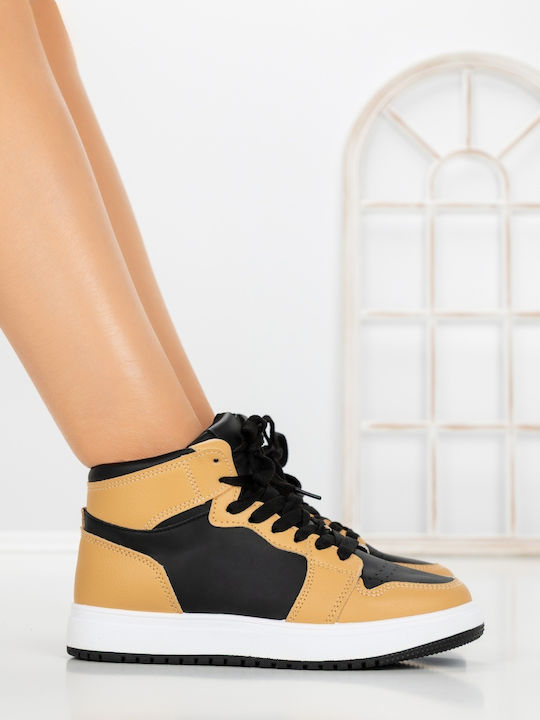 Sneakers Flatforms pentru Femei Galben-Negru