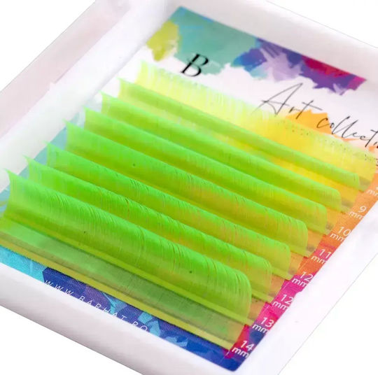 Barhat Art Collection Mix 8 Lines Neon Green Colored Eyelash Extensions