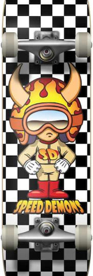 Speed Demons Skate Hot Shot Checkers Skateboard-uri complete Shortboard Negru