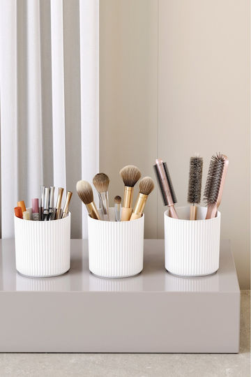 SteweHome Cutie de Organizare a Cosmeticelor cu Separatoare Albă 3 Bucăți