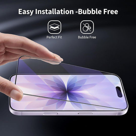 Стъклен протектор Full Cover с филтър за синя светлина за iPhone 17 Pro Max