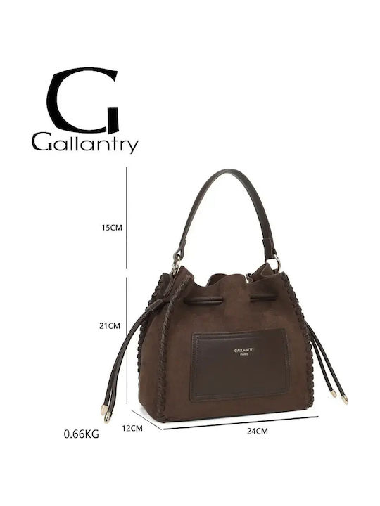 Leather Women's Handbag Suede Brown