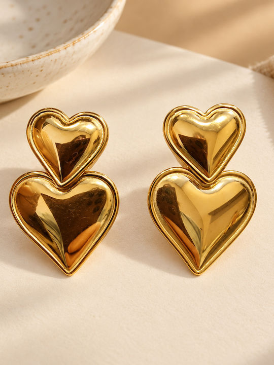 Enoch Ohrringe mit Herzmotiv Goldfarbig