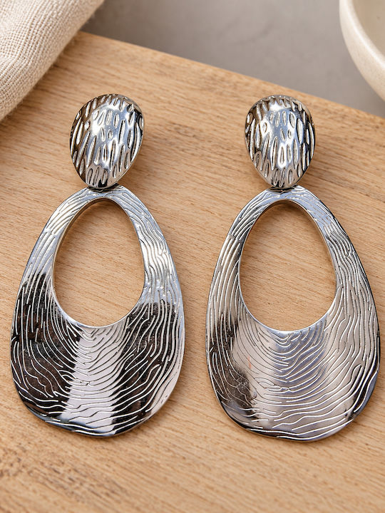 Enoch Drop Earrings with Textured Silver Drops