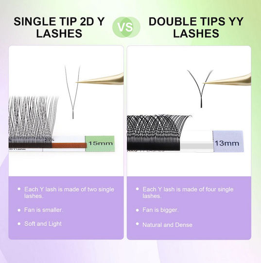 Single Tips 2d Y Eyelash Extension Nagaraku 0.07c Mix 8-15mm
