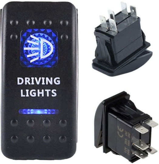 Car Light Switch 12V-24V Blue