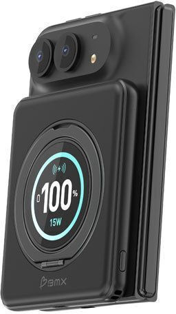 BMX SolidSafe Duo MagSafe Qi2 Външна батерия 10000 mAh 15 W с USB-C порт Черна