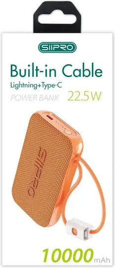 SiiPro SP-119O Външна батерия 10000mAh 22.5W Оранжева