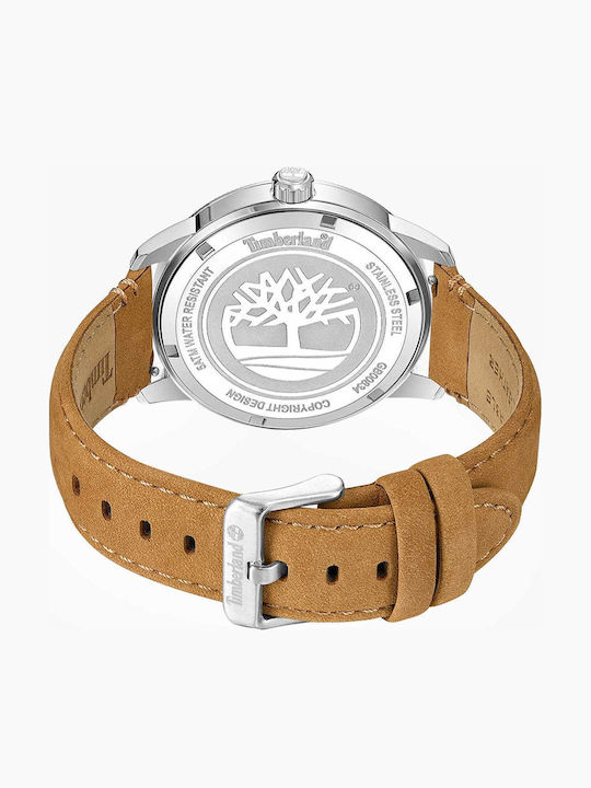 Ανδρικό Ρολόι 44mm Μπαταρίας με Δερμάτινο Λουράκι Ταμπά