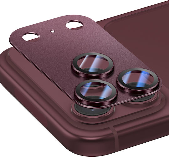 Avizar протектор за камерата на iPhone 18 Pro Max от закалено стъкло с цялостен дизайн, цвят бордо