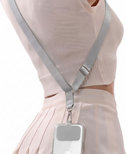 Zanaé Universal Smartphone Crossbody Lanyard Strap Metal Carabiner Grey
