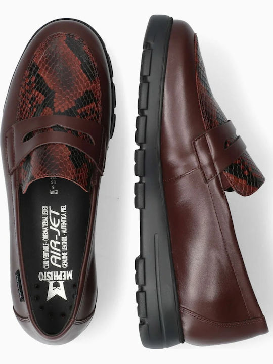 Loafers de Damă din Piele de Culoare Burgundy