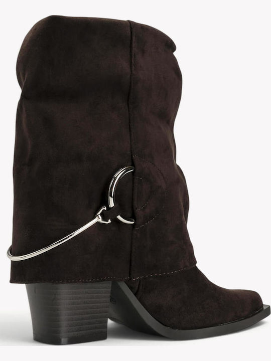 Braune Western-Stiefeletten mit Metallverzierung