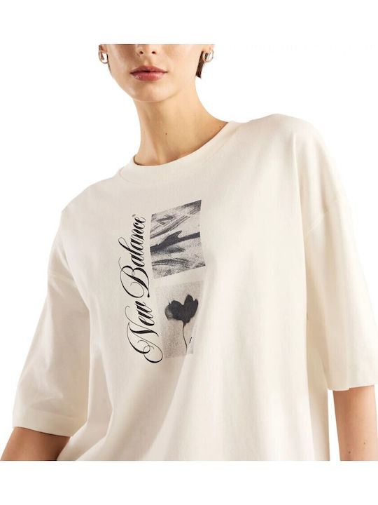 Pressed Women’s Oversized Floral White T-Shirt
