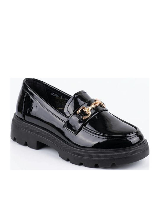 Λουστρίνι Γυναικεία Loafers σε Μαύρο Χρώμα
