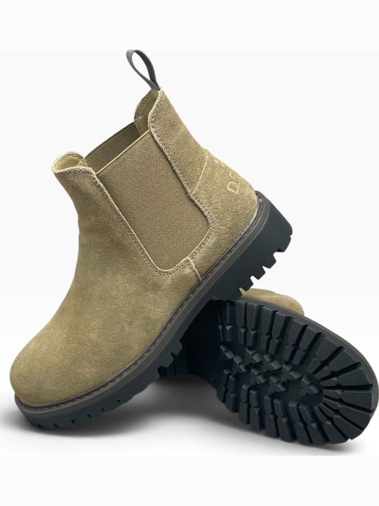 Sierra Δερμάτινα Γυναικεία Chelsea Μποτάκια Khaki