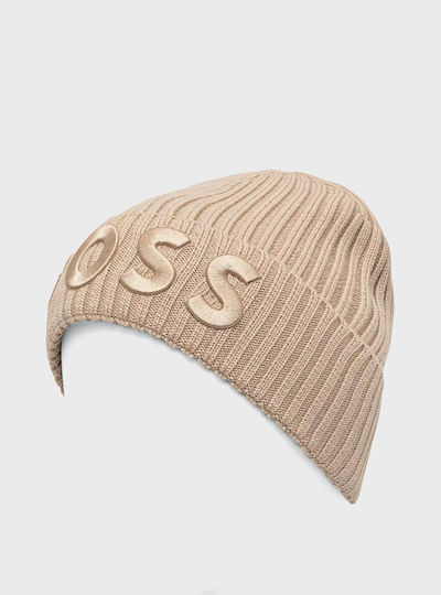 Women's Knitted Beige Beanie