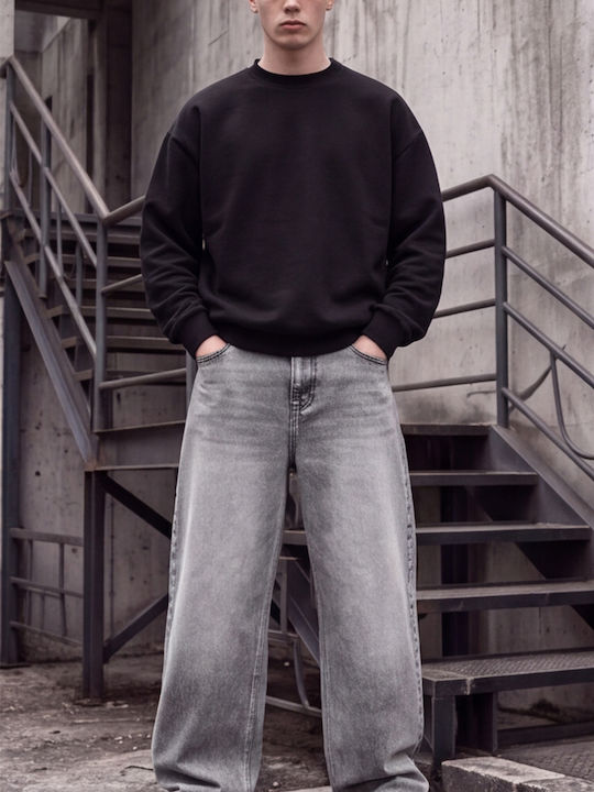 Men's Loose Baggy Fit Grey Jeans