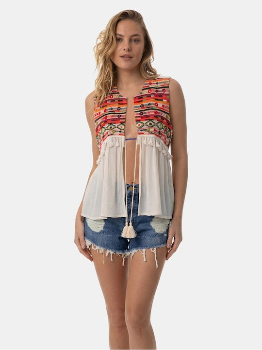Weste mit Stickerei Größe L XL Weiß Weste mit Stickerei Größe L XL Weiß