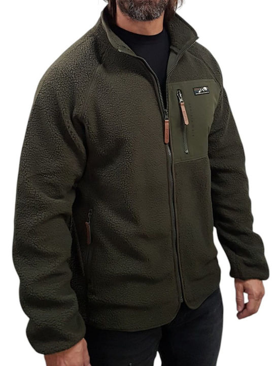 Marcus Jachetă Bărbătească din Fleece 5052 Verde Măsliniu