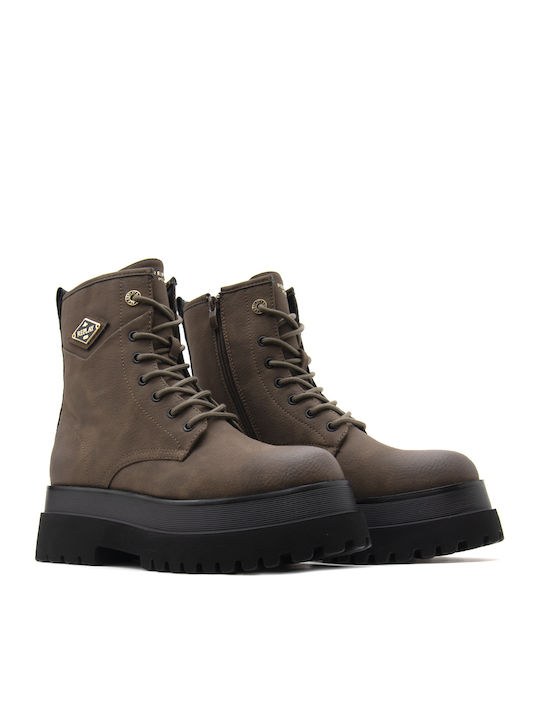 Any Icon Women's Biker Ankle Boots Brown