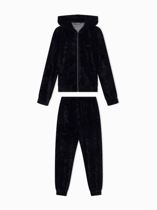Velvet Tracksuit Set Black