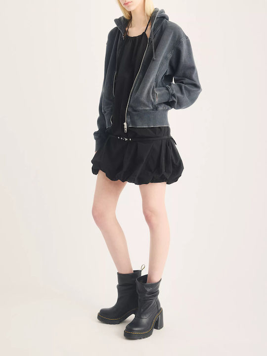 Lederne Damen-Knöchelstiefel Black