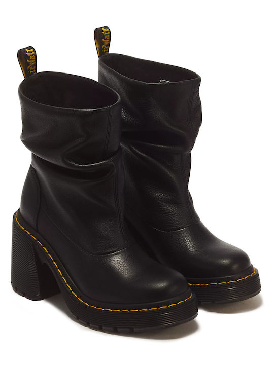 Lederne Damen-Knöchelstiefel Black