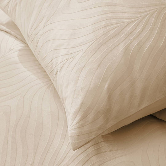 L-c Zanoa Duvet Cover Set 240x220cm King Size with 4 Pillowcases Sand