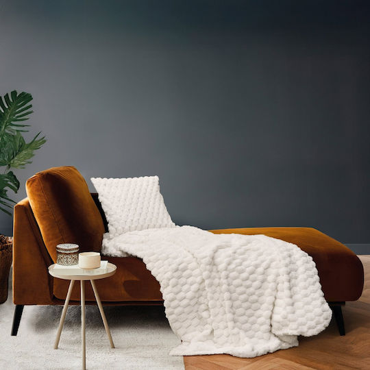 L-c Frosty Σετ Κουβέρτα Fleece Υπέρδιπλη 220x240εκ. Natural