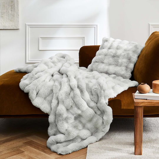 L-c Mounty Furry Sofa Blanket 125x150cm Grey