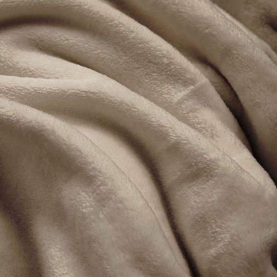 L-c Flanou Σετ Κουβέρτα Fleece Υπέρδιπλη 220x240εκ. Taupe