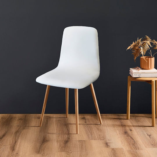 Mila Elastic Chair Cover White 50x45cm