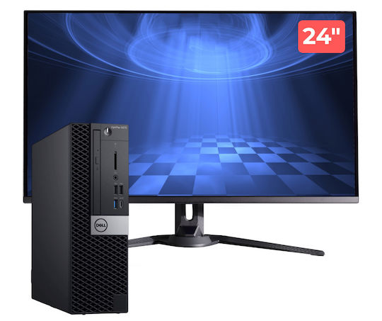 Dell Optiplex 5070 SFF Plus 24" Monitor Refurbished Grade A (Core i7-9700/8GB/256GB SSD/No OS)