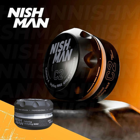 Coloured Hair Wax Grey Grey Nishman 100 Ml