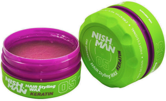 NISHMAN Hair Wax 05 Keratin Κερί για Δυνατό Κράτημα & Ματ Αποτέλεσμα 150ml