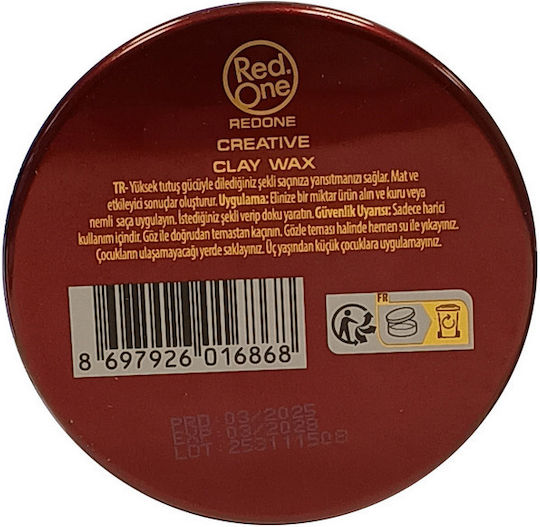 Red One Men Professional Creative Clay Wax Κερί για Δυνατό Κράτημα & Ματ Αποτέλεσμα 100ml