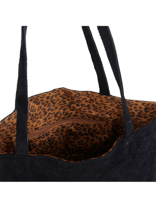 Set Women's Tote Bag Suede Black