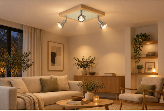 Elvhx OSLO III Dreifach Spot mit Fassung GU10 in Silber Farbe